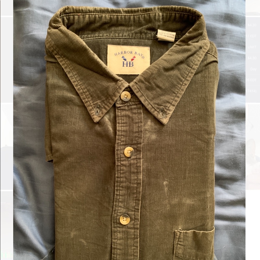 Harbor Bay 3XL corduroy button up